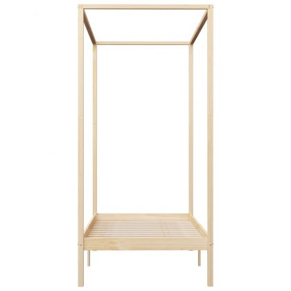 Рамка за легло с балдахин, бор масив, 100х200 см