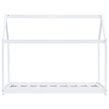 Рамка за детско легло, бяла, бор масив, 90х200 см