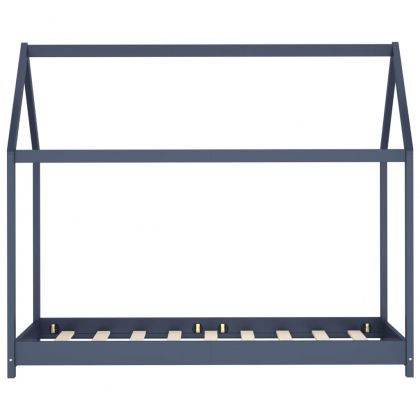Рамка за детско легло, сива, бор масив, 80x160 см