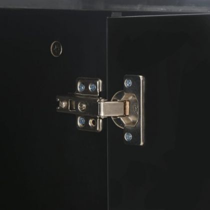 Бюфет, сиво със силен гланц, 71x35x80 см, инженерно дърво