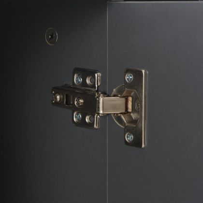 Бюфет, сиво със силен гланц, 71x35x80 см, инженерно дърво