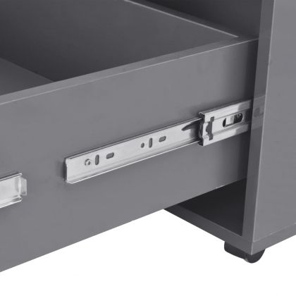 Маса за кафе, сив гланц, 60x60x35 см, инженерно дърво