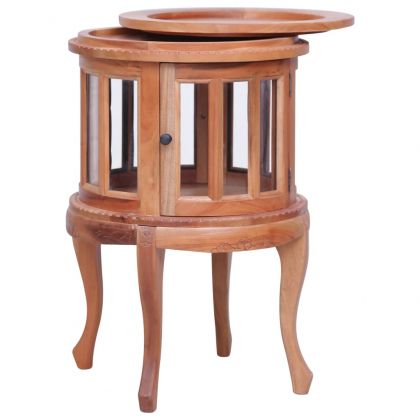 Шкаф с витрина, естествен цвят, 50x50x76 см, махагон масив