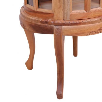 Шкаф с витрина, естествен цвят, 50x50x76 см, махагон масив