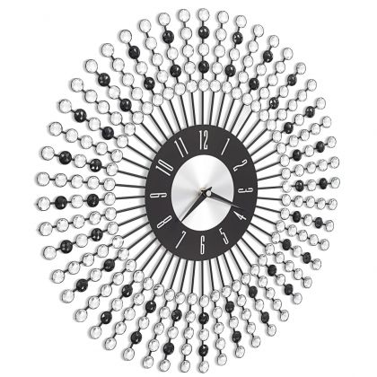 Стенен часовник, метал, 43 см, черен