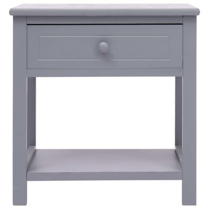 Нощно шкафче, сиво, 40x29x42 см, дърво от пауловния