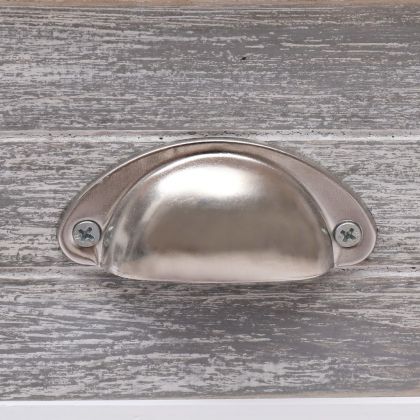 Странична маса, сива, 40x40x40 см, дърво от пауловния