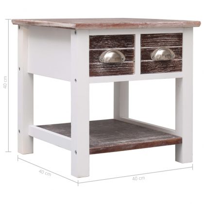 Странична маса, кафява, 40x40x40 см, дърво от пауловния