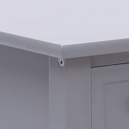 Странична маса, сива, 40x40x40 см, дърво от пауловния