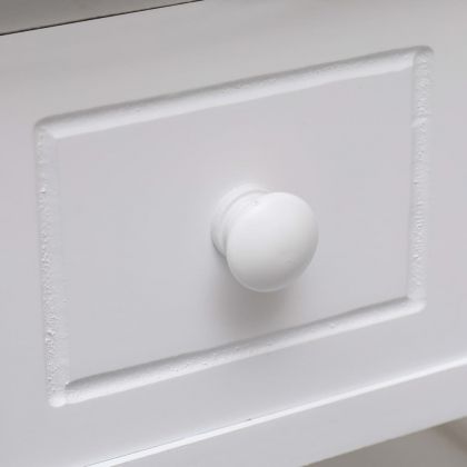 Странична маса, бяла, 40x40x40 см, дърво от пауловния