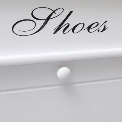 Шкаф за обувки, бял, 50x28x58 см, дърво от пауловния