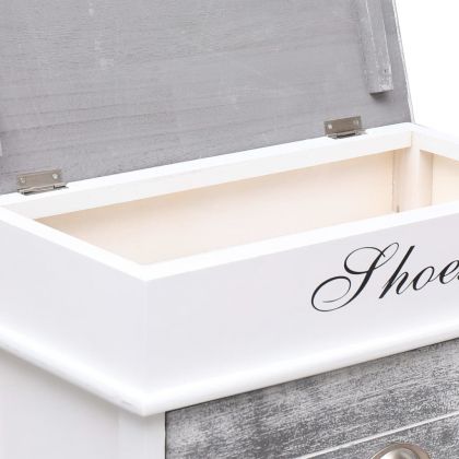 Шкаф за обувки, сив, 50x28x98 см, дърво от пауловния