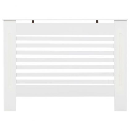 Параван за радиатор, бял, 112x19x81,5 см, МДФ