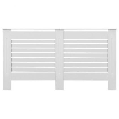 Параван за радиатор, бял, 152x19x81,5 см, МДФ