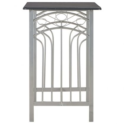 Бар комплект от 3 части, дърво и стомана, черен