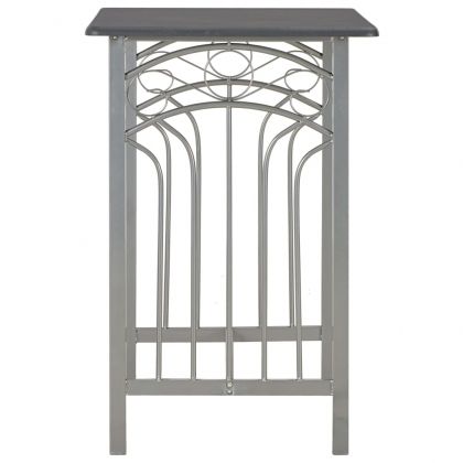 Бар комплект от 3 части, дърво и стомана, антрацит