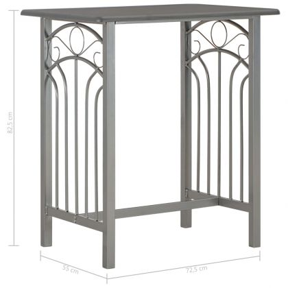 Бар комплект от 3 части, дърво и стомана, антрацит