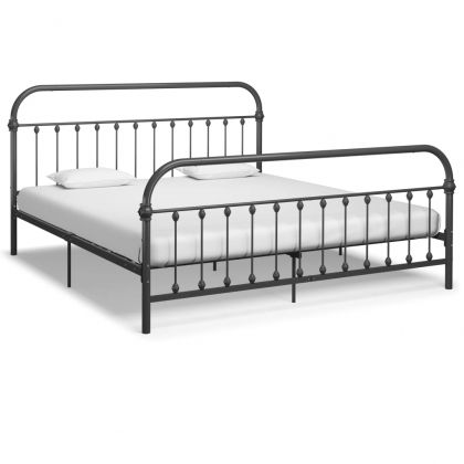 Рамка за легло, сива, метал, 180x200 см