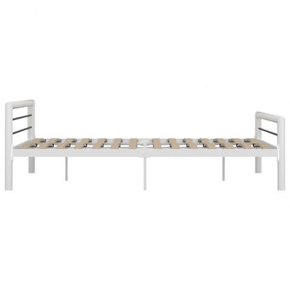 Рамка за легло, бяло и черно, метал, 180x200 cм