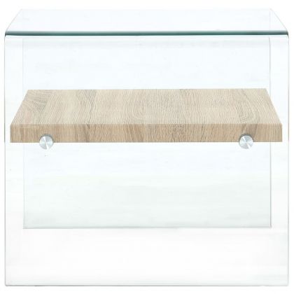 Маса за кафе, прозрачна, 50x50x45 см, закалено стъкло