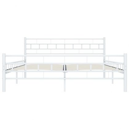 Рамка за легло, бяла, метал, 200x200 cм