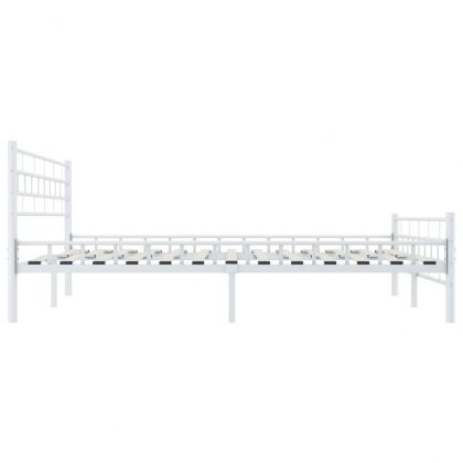 Рамка за легло, бяла, метал, 200x200 cм