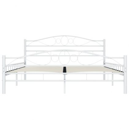 Рамка за легло, бяла, метал, 140x200 cм
