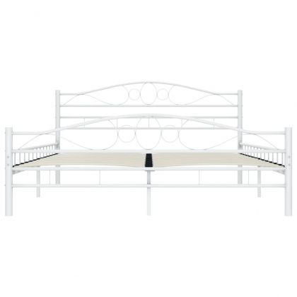 Рамка за легло, бяла, метал, 200x200 cм