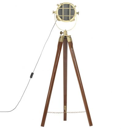 Подова лампа тринога, масивно мангово дърво, 97 см
