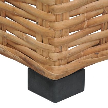 Ъглов диван с възглавници, естествен ратан