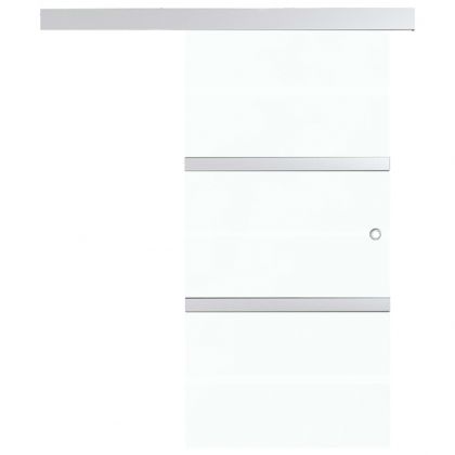 Плъзгаща се врата, ESG стъкло и алуминий, 76x212 см, сребриста