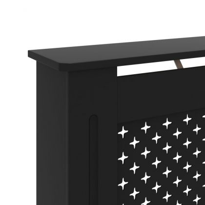 Параван за радиатор, черен, 172x19x81,5 см, МДФ