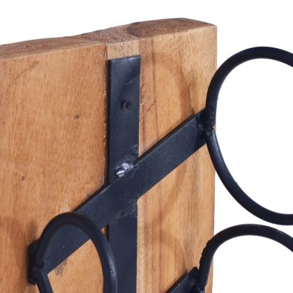 Стойка за вино за 6 бутилки, 35x35x100 см, тиково дърво масив