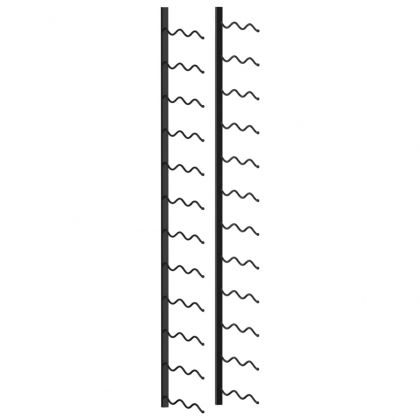 Стойка за вино за 24 бутилки, стенен монтаж, черна, желязо