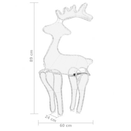 Коледна украса северен елен с мрежа 306 LED 60x24x89 см