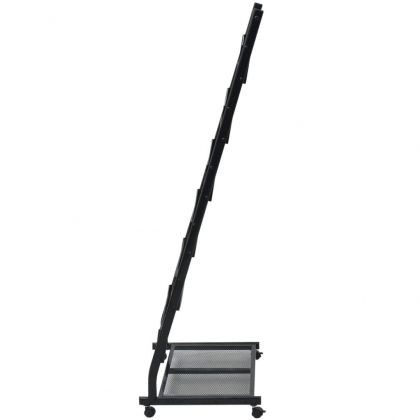 Стелаж за списания, 47,5x43x133 cм, черен, A4