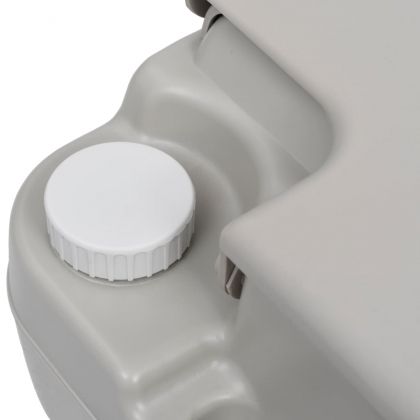 Преносима тоалетна за къмпинг, сива, 10 + 10 л