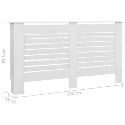 Паравани за радиатори, 2 бр, бели, 152x19x81,5 см, МДФ