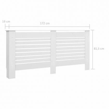 Паравани за радиатори, 2 бр, бели, 172x19x81,5 см, МДФ