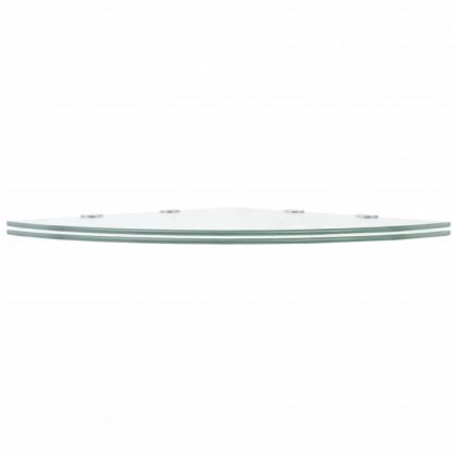 Ъглови рафтове, 2 бр, прозрачно стъкло с държачи хром, 45x45 см