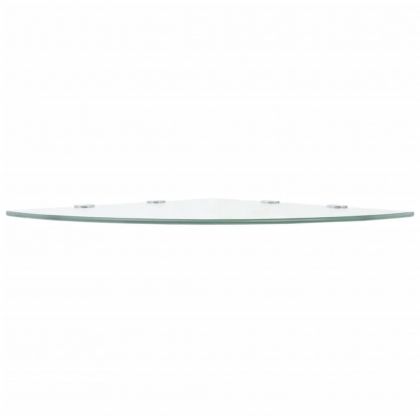 Ъглови рафтове, 2 бр, прозрачно стъкло с държачи хром, 45x45 см