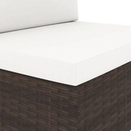 Градински комплект, 5 части, кафяв полиратан