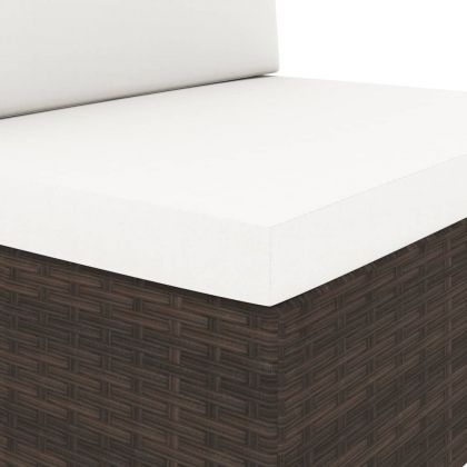 Градински комплект, 7 части, кафяв полиратан