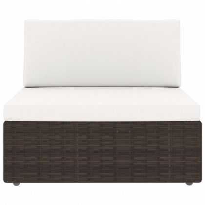 Градински комплект, 5 части, кафяв полиратан