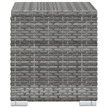 Градински шезлонги с маса за чай, 3 части, полиратан, сиви