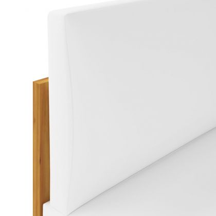 Градински комплект с възглавници, 6 части, кремаво дърво, акация и въже