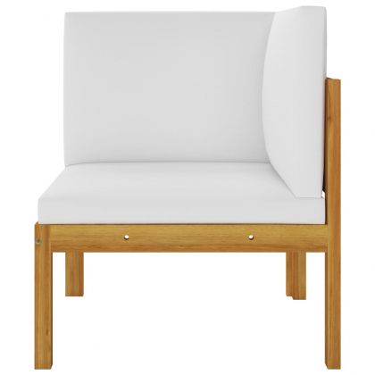 Градински комплект с възглавници, 6 части, кремав, 63x63 см