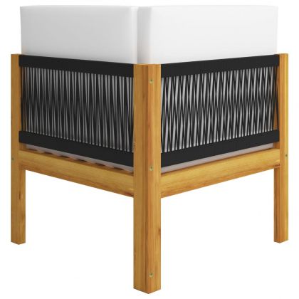 Градински комплект с възглавници, 6 части, кремав, 63x63 см