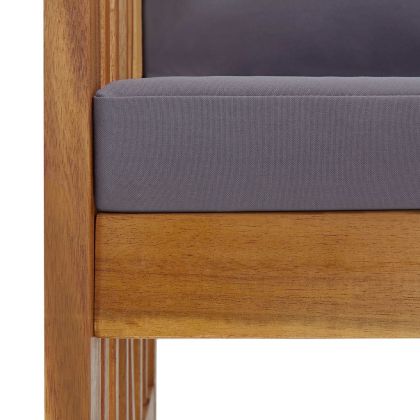 Градински комплект с възглавници, 3 части, акациево дърво масив