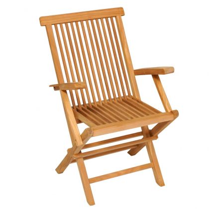 Градински трапезен комплект, 5 части, тиково дърво масив